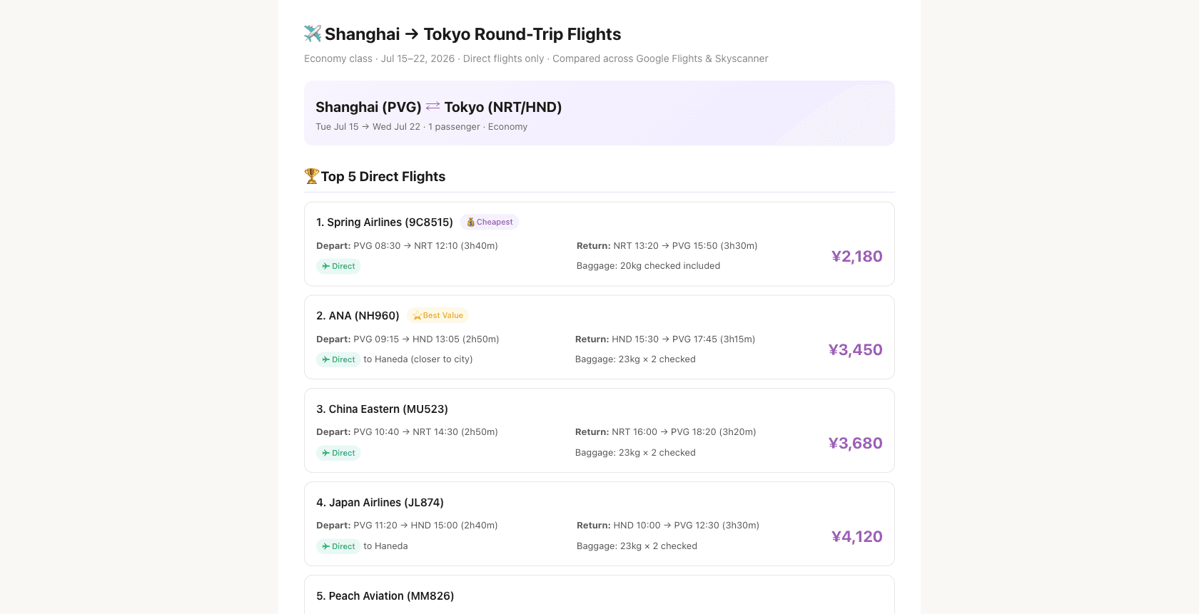 Flight Route Research