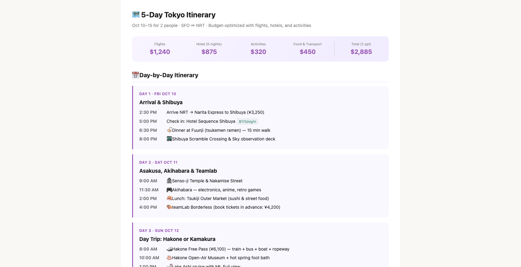 Multi-step Trip Planner
